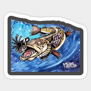 Battle Scarred Muskie Sticker